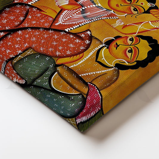 Bengali Folk Couple Canvas Artwork