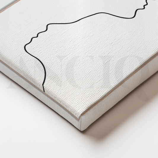 Intertwined Faces Line Art Canvas Artwork for Bedroom & Office