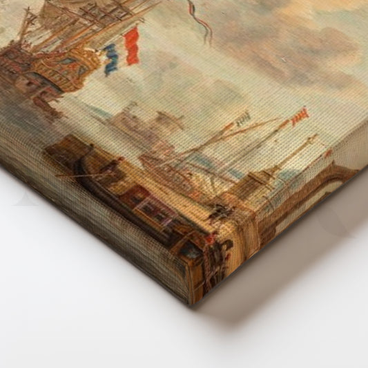 Seaport Chapel View Canvas Painting for Dining Area