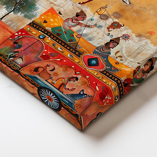 Royal Parade of Joy Canvas Artwork for Living Room & Hallway Decor