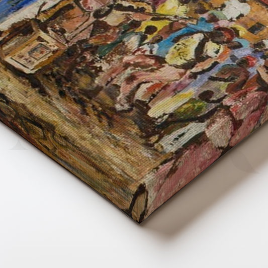 Village Market Life Canvas Artwork