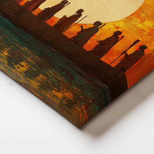 Sacred Sunset Voyage Canvas Artwork for Living Room & Hallway Decor