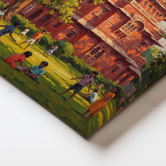 Red Fort School Day Canvas Artwork for Kids’ Rooms