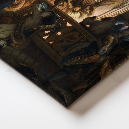 Deck Battle Scene Canvas Painting for Office Study