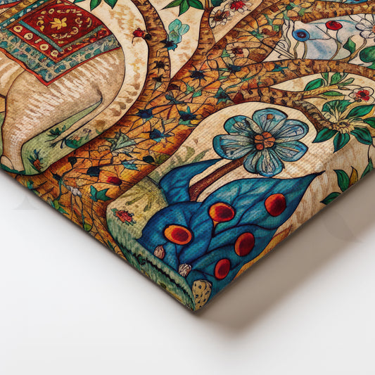 Enchanted Forest Elephant Canvas Artwork for Living Room & Study Décor