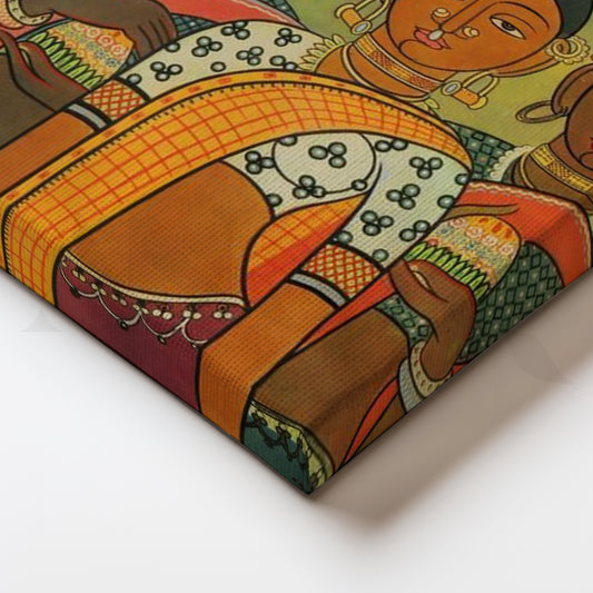 Traditional Indian Women Procession Canvas Artwork