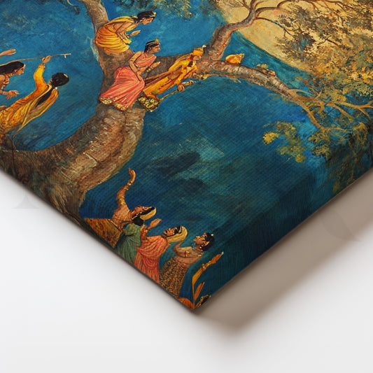 Moonlit Gathering Canvas Artwork for Living Room