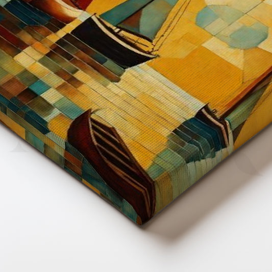 Abstract Sailboats Cubist Coastal Canvas Wall Art