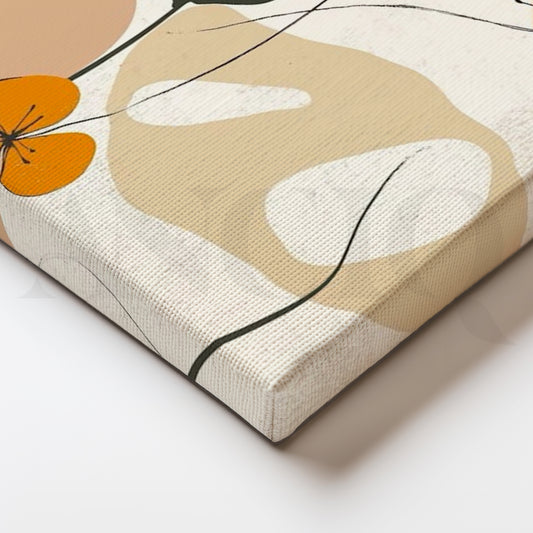 Boho Floral Line Art Botanical Canvas Wall Art