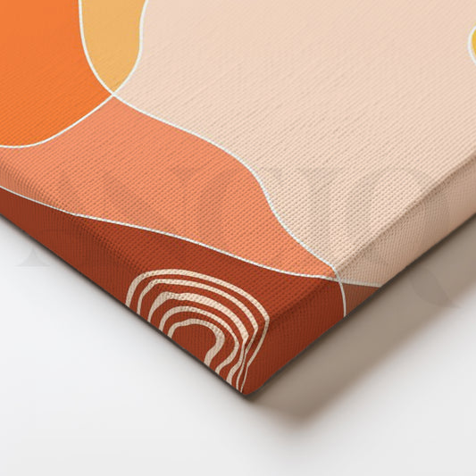 Boho Sunset Minimal Landscape Abstract Canvas Artwork
