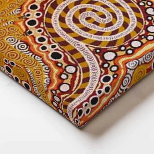 Aboriginal Spiral Pattern Canvas Artwork