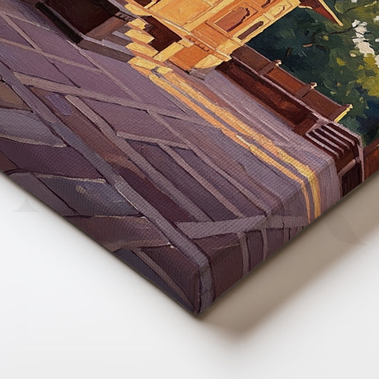 Royal Courtyard Light Canvas Artwork for Traditional Interiors