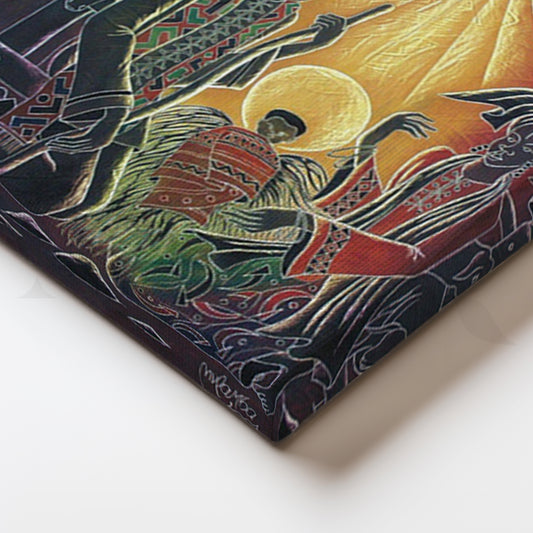 African Nativity Scene Canvas Artwork