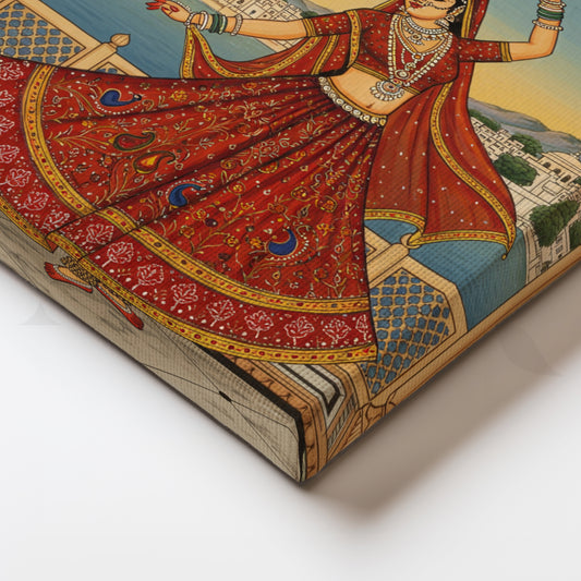 Lake Palace Dancer Traditional Canvas Artwork