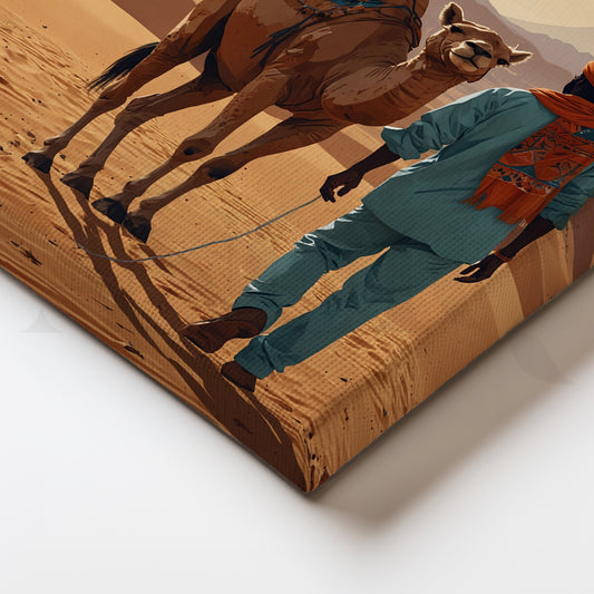 Camel Rider Desert Journey Canvas Artwork