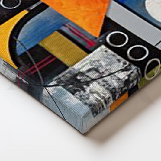 Orange Triangle Modern Geometric Abstract Canvas Painting