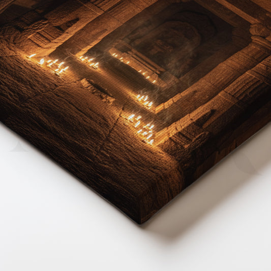 Temple of Light Canvas Artwork for Meditation or Puja Room