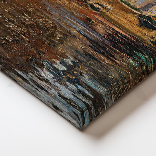 Rustic Fishing Harbor Reflections Canvas Artwork