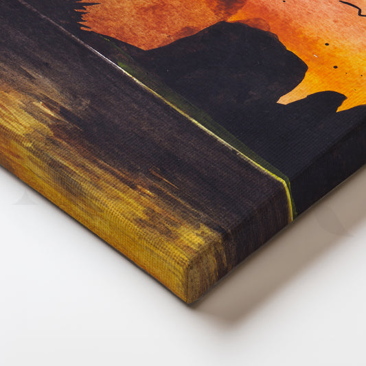 Amber Horizon Canvas Artwork for Bedroom