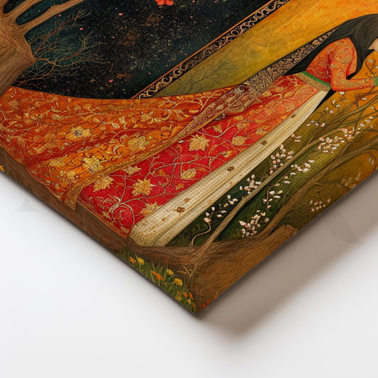 Two Moons of Her Story Canvas Artwork for Bedroom