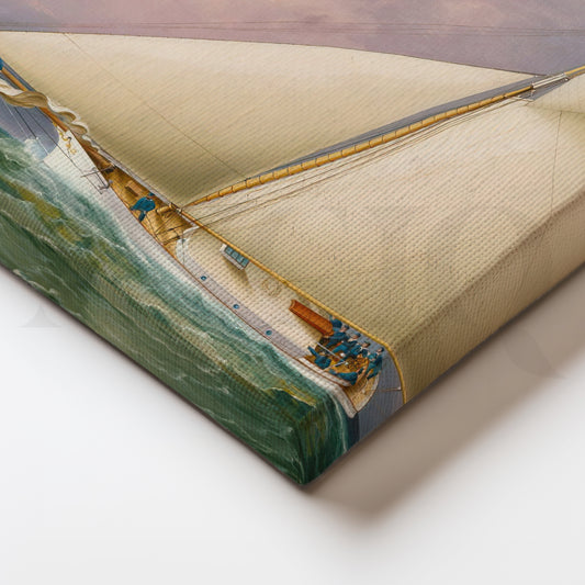 Sailboats at Dusk Canvas Painting for Lounge or Corridor Decor