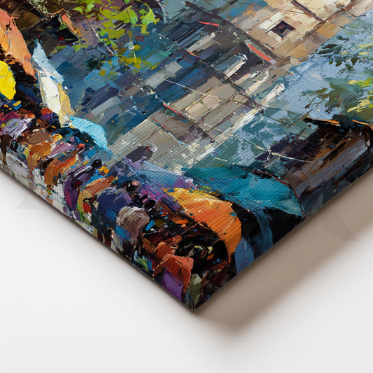 Tower in the Bazaar Canvas Painting for Entryway or Hallway