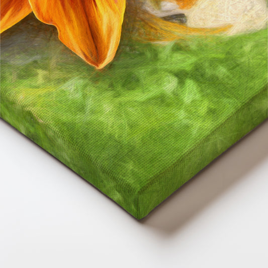 Vibrant Orange Lily Bloom Canvas Wall Painting