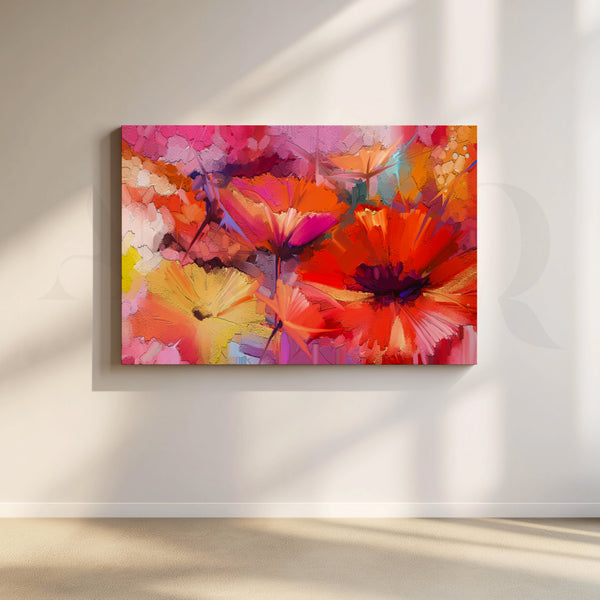 Vivid Floral Explosion Canvas Artwork