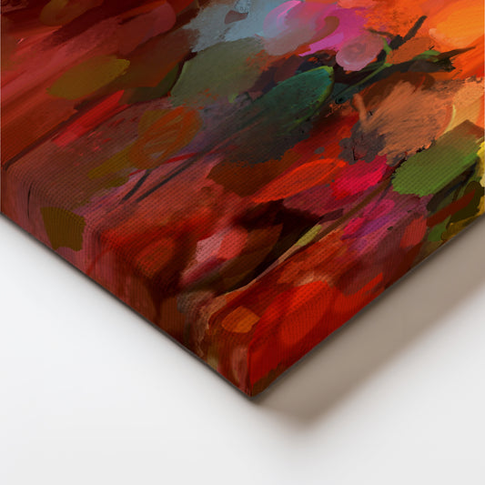 Vibrant Abstract Floral Painting - Colorful Modern Wall Art Decor