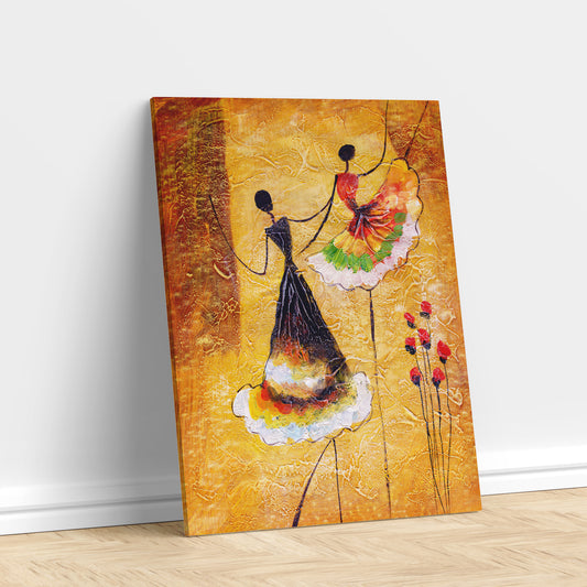 Duo Dancing in Color Canvas Wall Painting