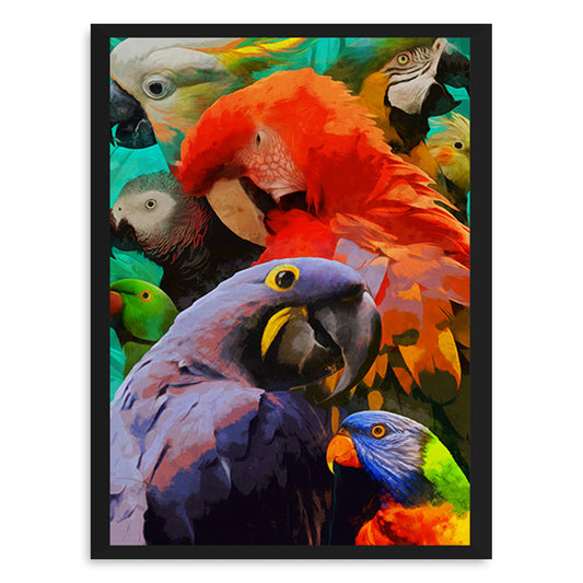 Colorful Parrots Canvas Wall Painting