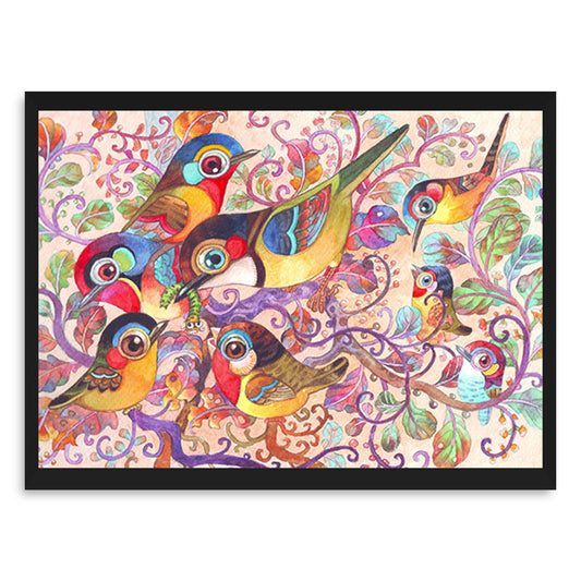 Birds in Blossom Canvas Wall Painting