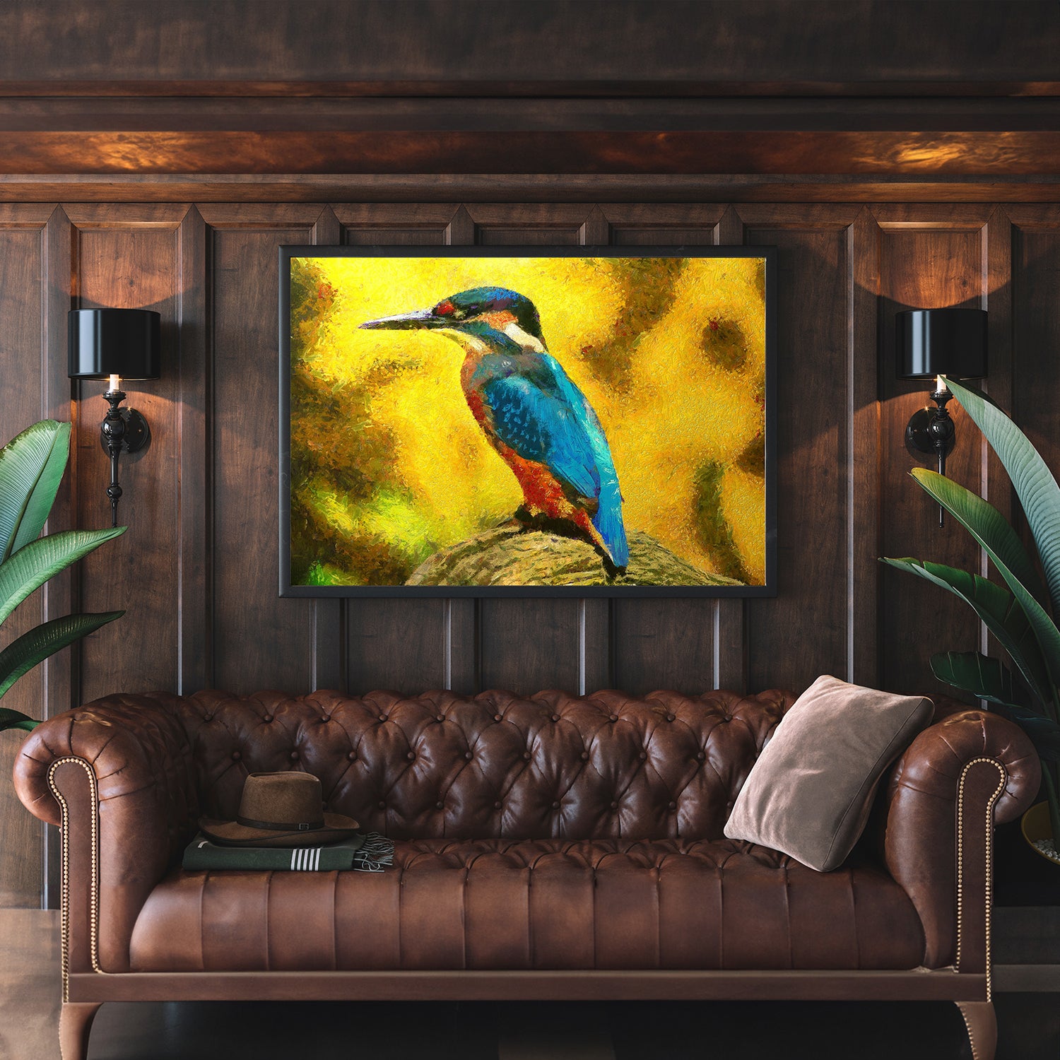 "A vibrantly colored bird takes a break on a sunny rock. "