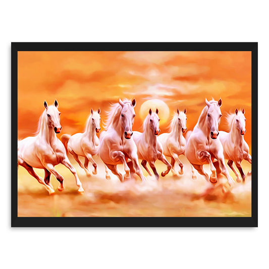 Horses gracefully trotting in the soft light of the sunrise Wall Painting