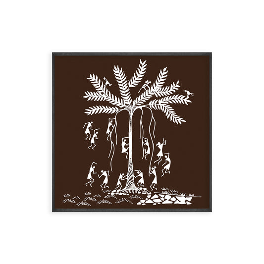 Warli Wilderness Canvas Wall Painting