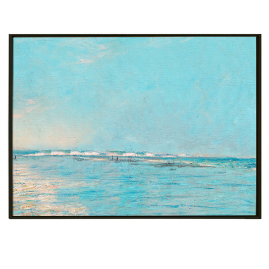 Large Wall Art Framed Canvas - Blue Beige Painting By Cloude Monet Canvas Modern Art Impressionism on Framed Canvas Artwork Perfect for Office and Home Wall Decor.