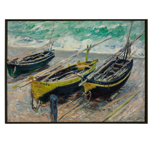Three  Boats Canvas Print Wall Art Claude Monet Mondern Classic and Unique Art Print Picture Artwork Framed For Living Room Office Home Decor.