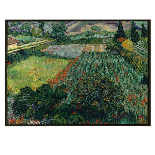 Field with Poppies: A Post-Impressionist Gem by Vincent Van Gogh Painting Print Framed Canvas