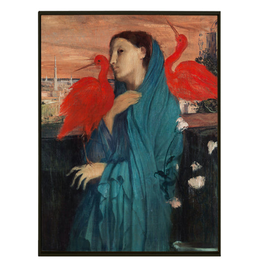 Young Woman with Ibis By Edgar Degas Impressionist Canvas Wall Art Print Masterpiece