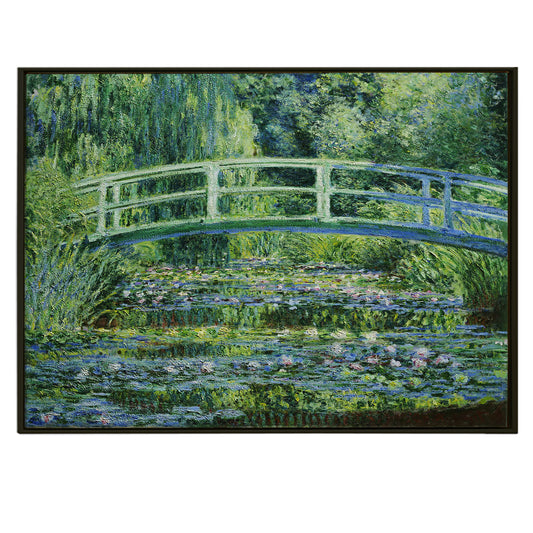 Japanese Bridge and Water Lilies Claude Monet Art Reproduction Wall Art Modern Art Impressionism Painting on Framed Canvas Artwork for Home Office Restaurant Decor.