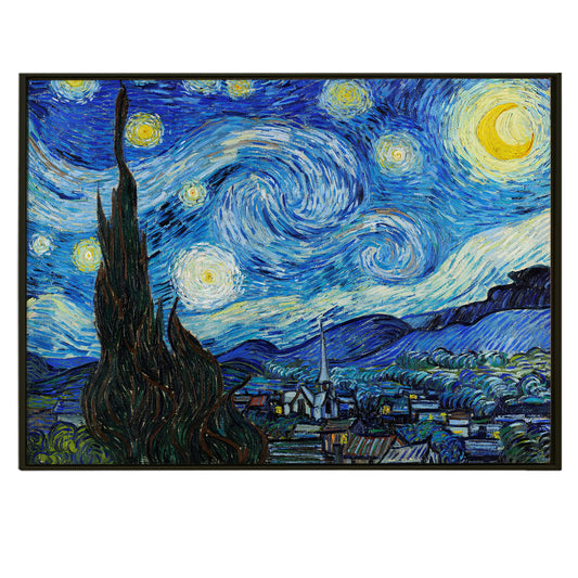 The Starry Night: A Masterpiece by Vincent van Gogh Painting Artwork Poster on Canvas For living room or bedroom wall decor