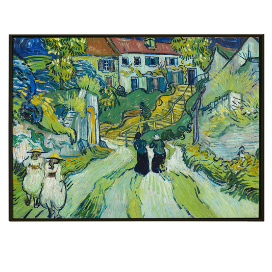 The Pathway to Eternity: Exploring the Symbolism in Van Gogh’s ‘Stairway at Auvers’ Canvas Print Framed Painting