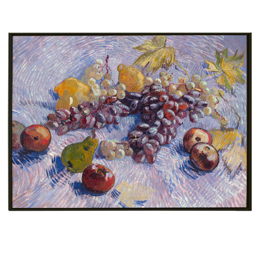 Van Gogh's Masterful Still Life: A Look at "Basket with Apples, Pears, Lemons and Grapes Canvas Print Art Painting