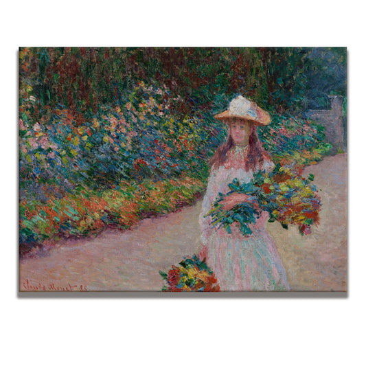 Modern Framed  Canvas Prints of Claude Monet Paintings Reproduction Abstract Floral Artwork Garden Pictures View on Canvas Wall Art For Living Room Office Home Decor.