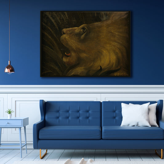 The Lions Head Henri Rousseau Art Board Print Canvas for office and home decor