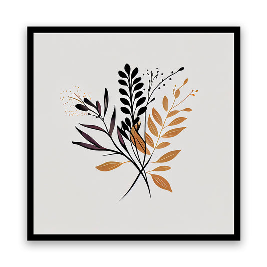 Minimalist Botanical Illustration with Earthy Tones and Subtle Details