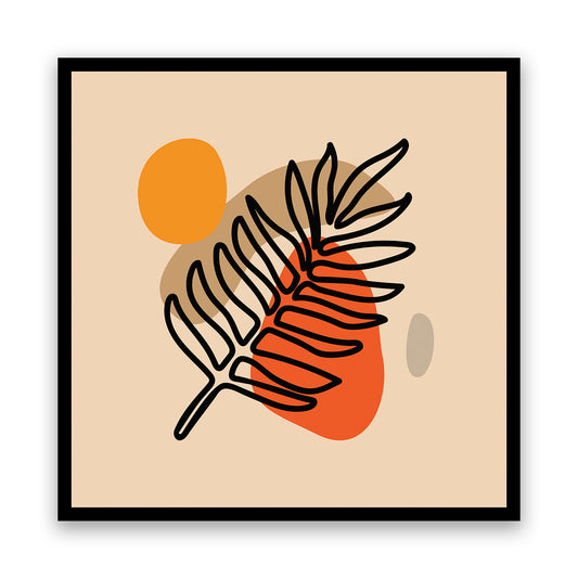 Bold Minimalism: Abstract Leaf and Geometric Shapes