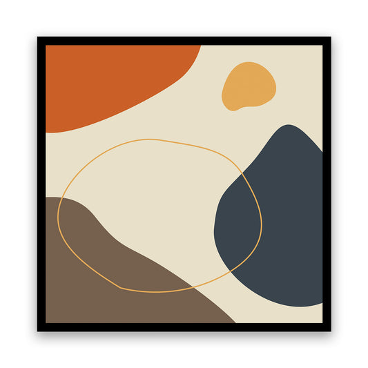 Earthy Tones and Organic Shapes in a Minimalist Abstract Design
