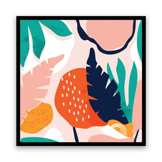 Tropical Dreamscape: Bold Leaves and Playful Patterns Unite