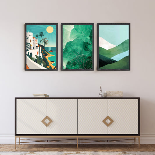 Coastal Serenity Gallery Wall – Set of 3 Artworks